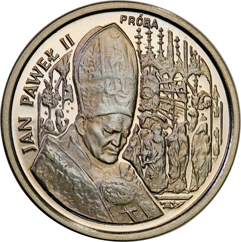 III RP. PRÓBA Nikiel 20 000 złotych 1991 Jan Paweł II Ołtarz